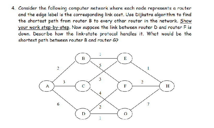 Solved 4. Consider the following computer network where each | Chegg.com