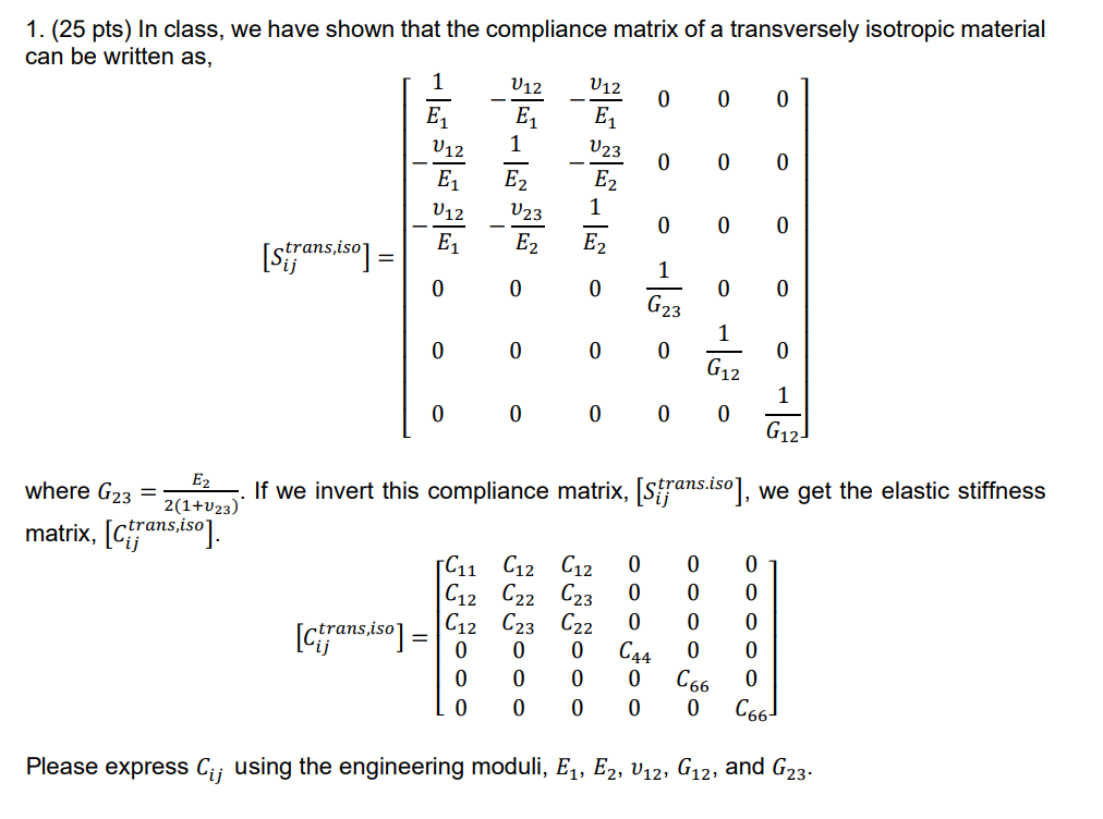 Solved 1. (25 pts) In class, we have shown that the | Chegg.com