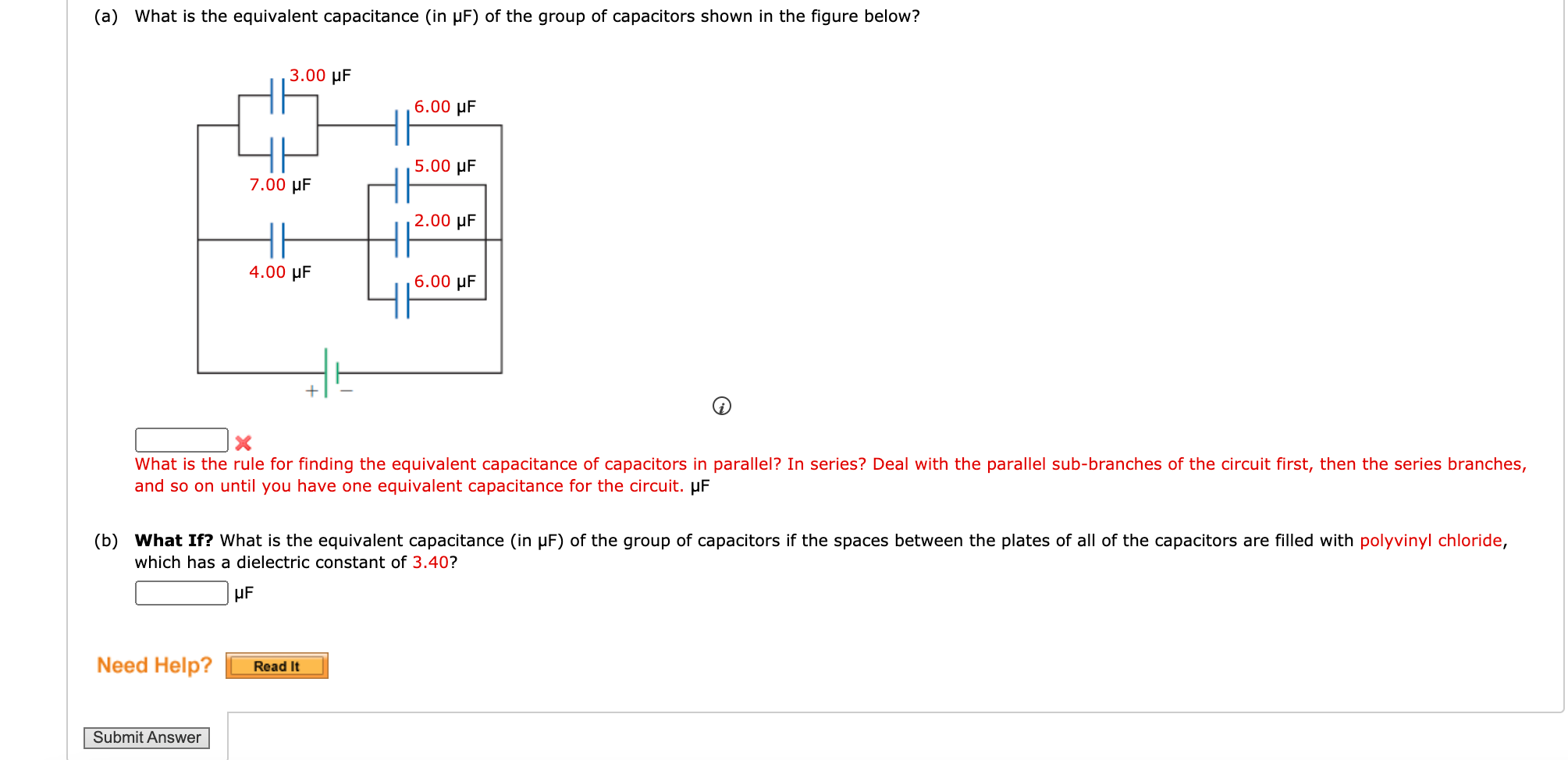 Solved (a) What is the equivalent capacitance (in uF) of the | Chegg.com