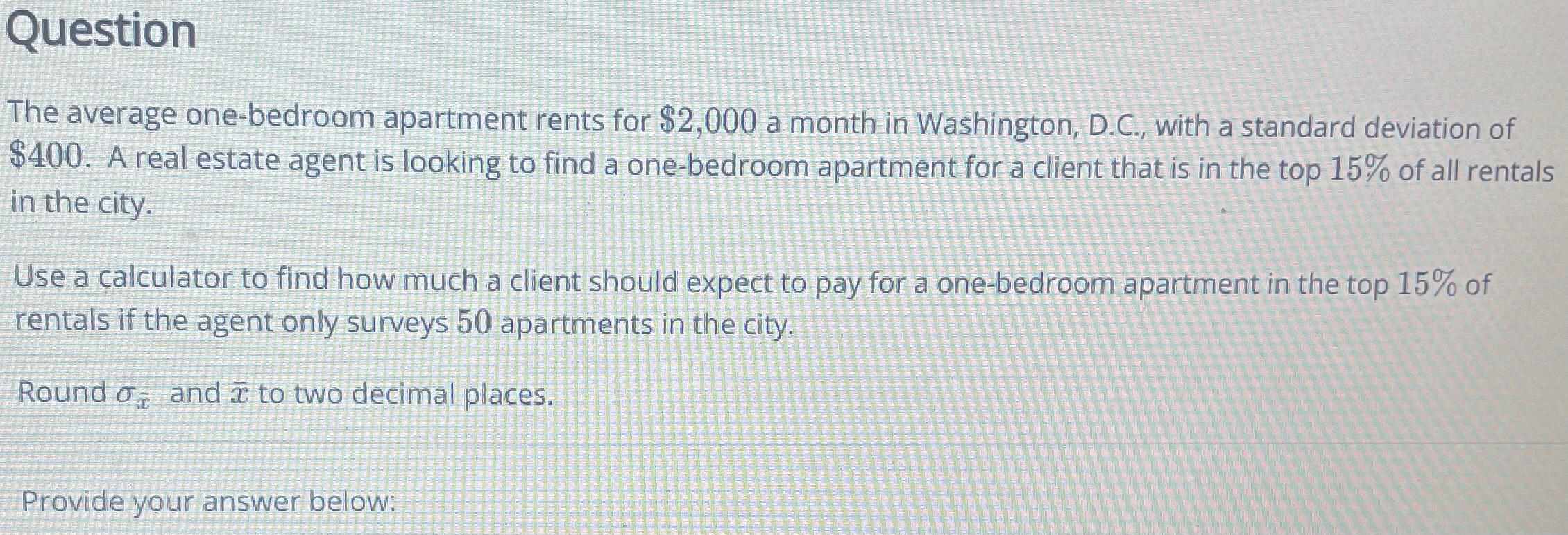 Comparison rent month rents