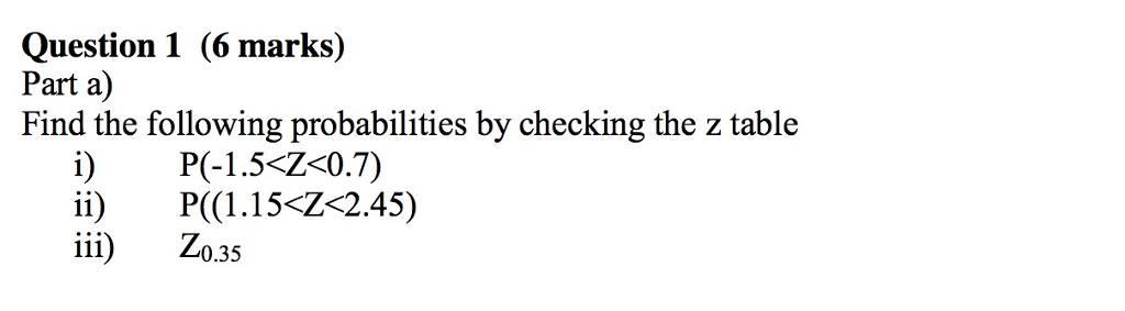 Solved Question 1 6 Marks Part A Find The Following 7879