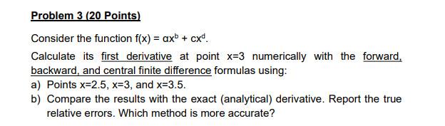 Solved Problem 3 (20 Points) Consider the function f(x) = | Chegg.com
