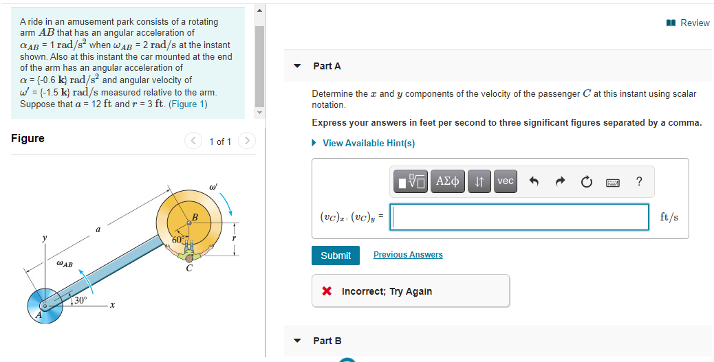 Solved Review A ride in an amusement park consists of a | Chegg.com