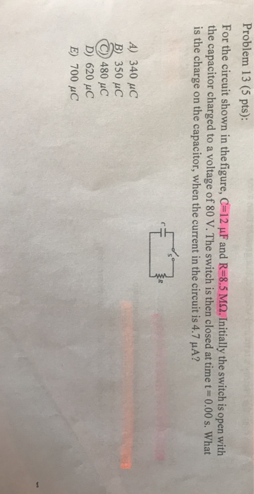 Solved Problem 13 (5 pts): For the circuit shown in the | Chegg.com