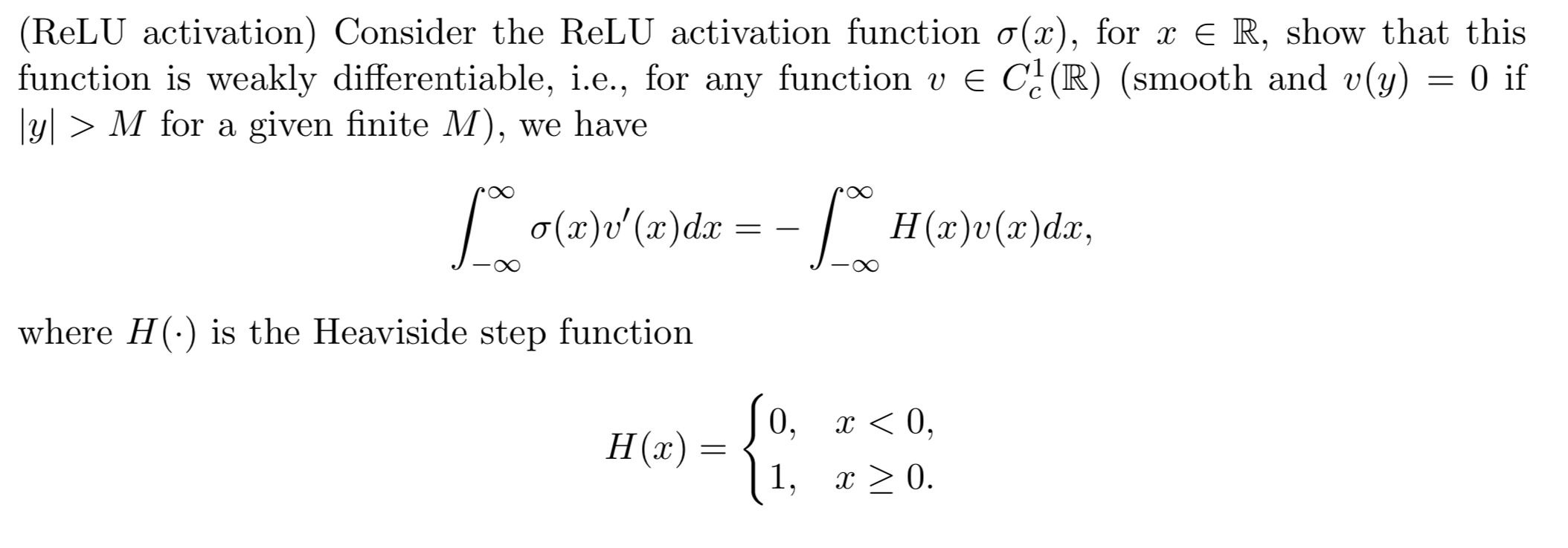 Solved Relu Activation Consider The Relu Activation Fun Chegg Com