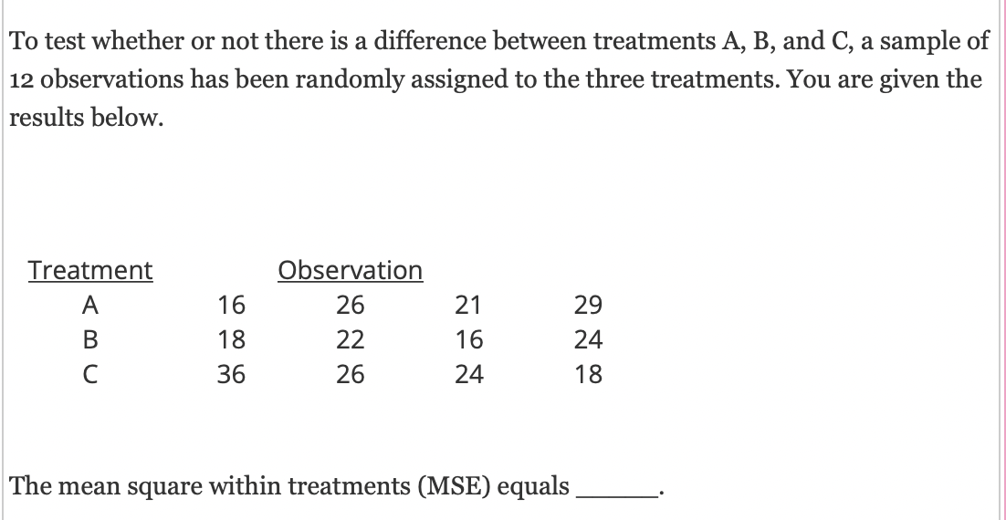 Solved To Test Whether Or Not There Is A Difference Between | Chegg.com