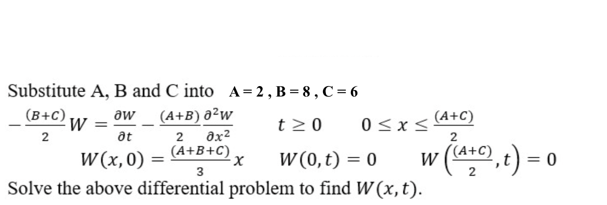 Solved Substitute A, B and C into A=2,B=8,C=6 | Chegg.com