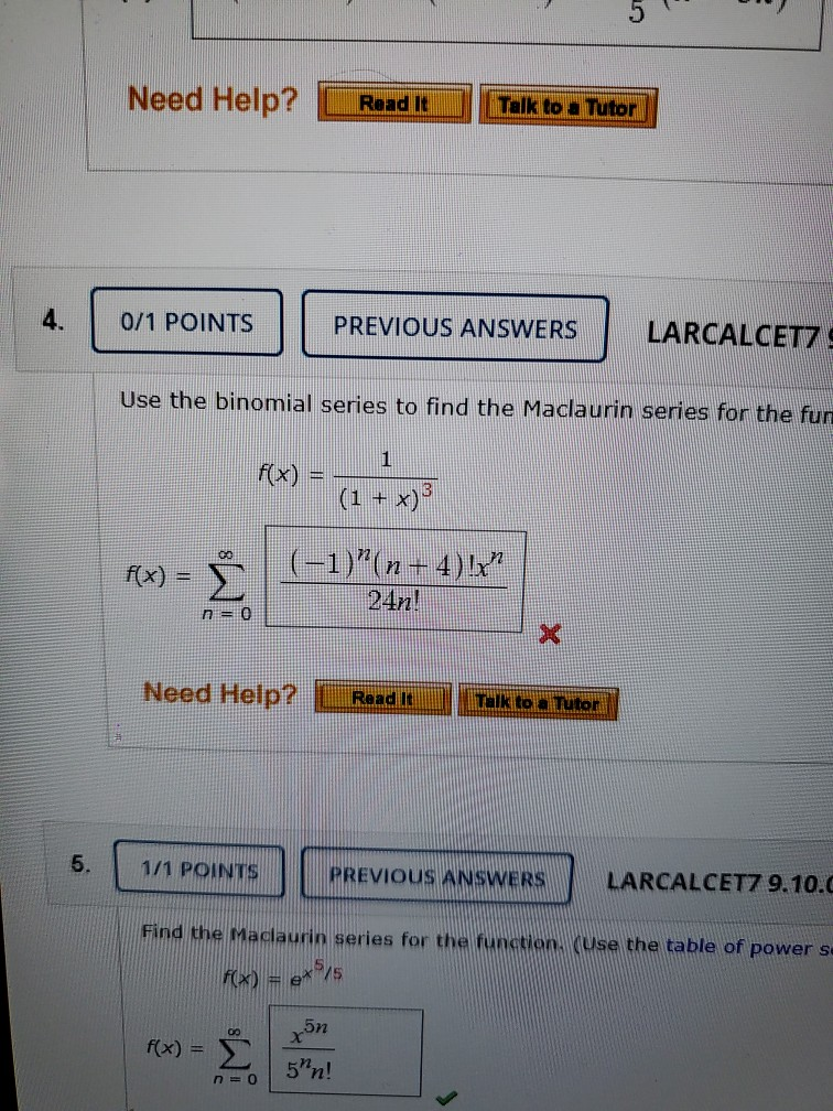Solved Need Help? Read It Talk to a Tutor 0/1 POINTS | Chegg.com