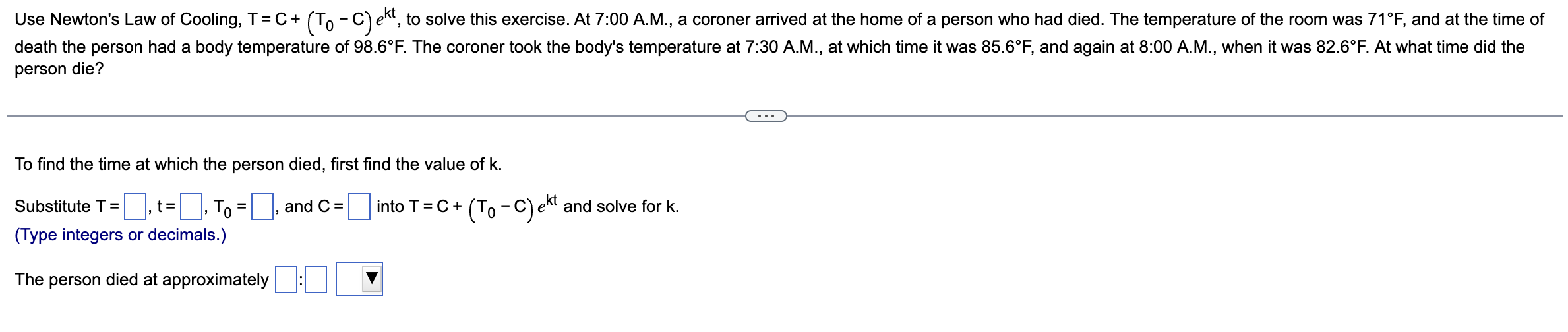 Solved person die? To find the time at which the person | Chegg.com