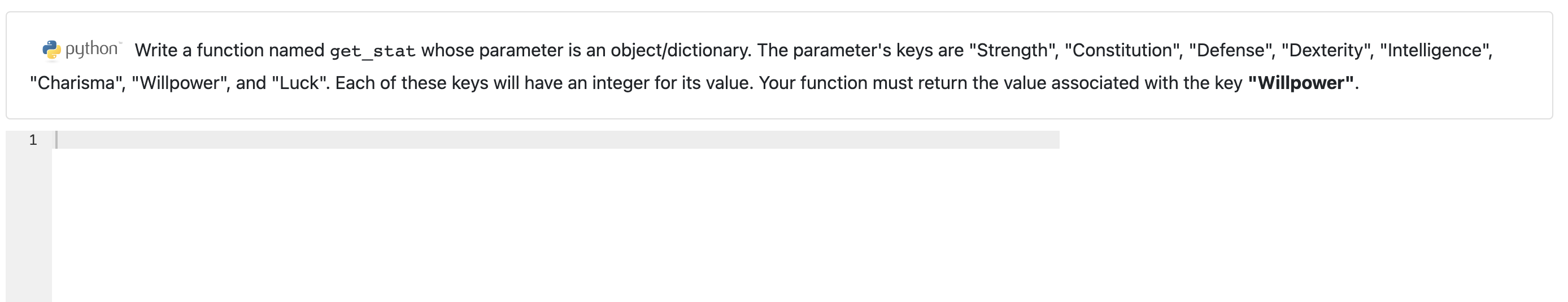Solved Write a function named get_stat whose parameter is an | Chegg.com
