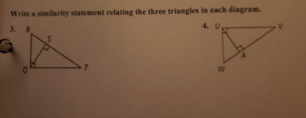 Solved write a similarity statement relating the three | Chegg.com