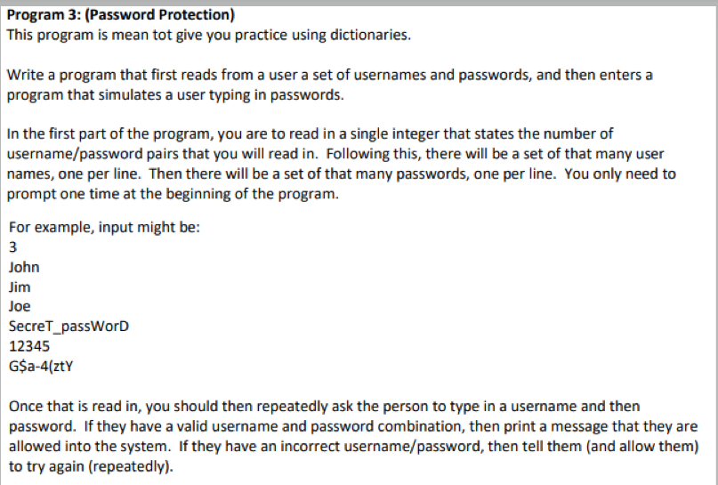 Solved Program 3: (Password Protection) This program is mean | Chegg.com