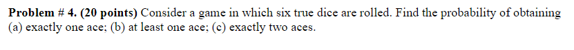 Solved Problem \# 4. (20 points) Consider a game in which | Chegg.com