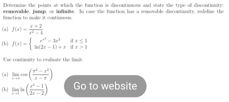 Solved Determine the points at which the function is | Chegg.com