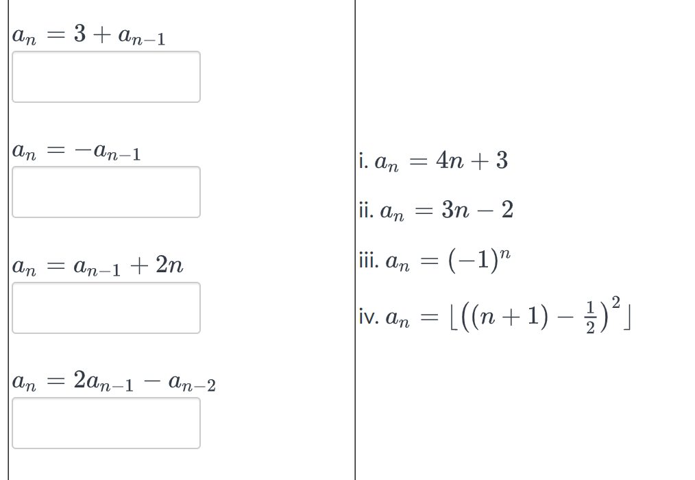 Solved Connect the recurrence relation to the explicit | Chegg.com