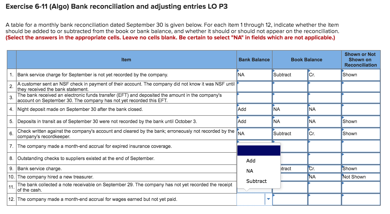 Solved Exercise 6-11 (Algo) Bank reconciliation and | Chegg.com