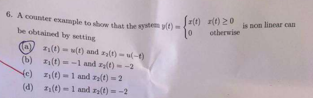 Solved 6. A counter example to show that the system | Chegg.com