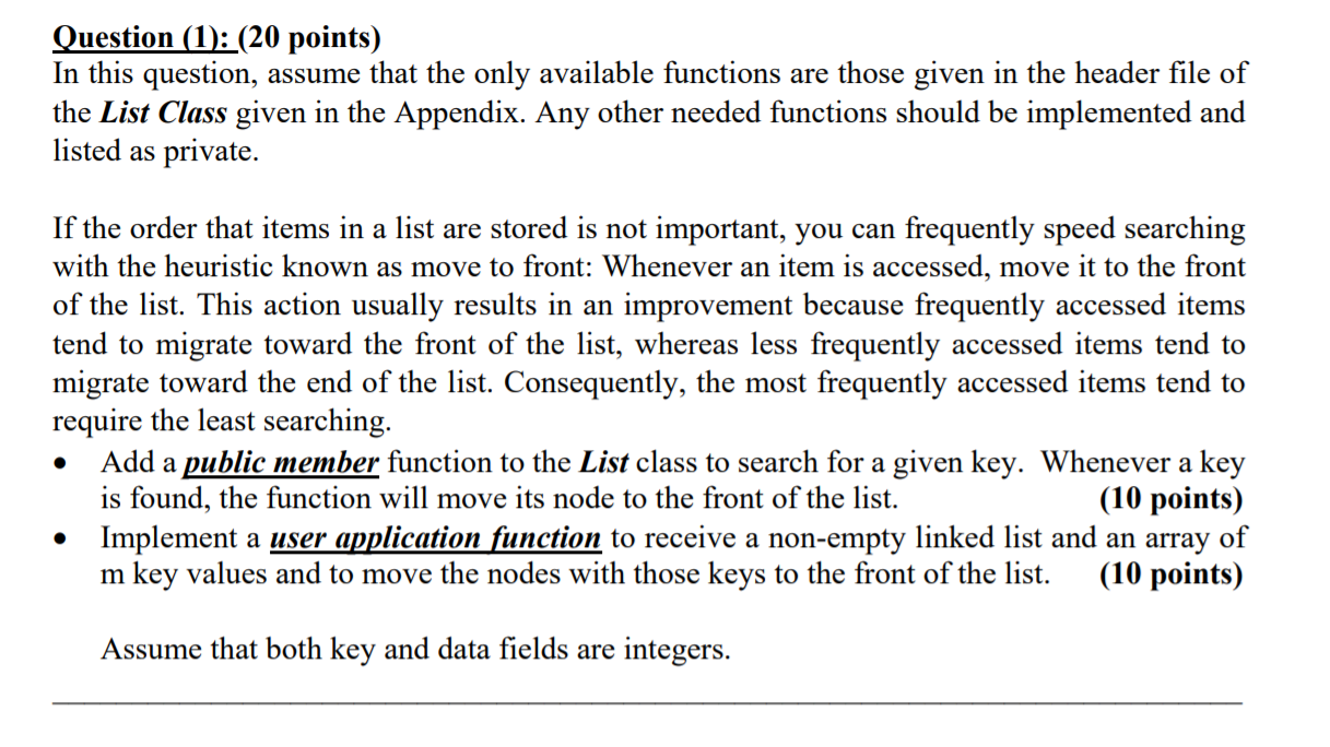 Solved List Class Definition template class List public: | Chegg.com