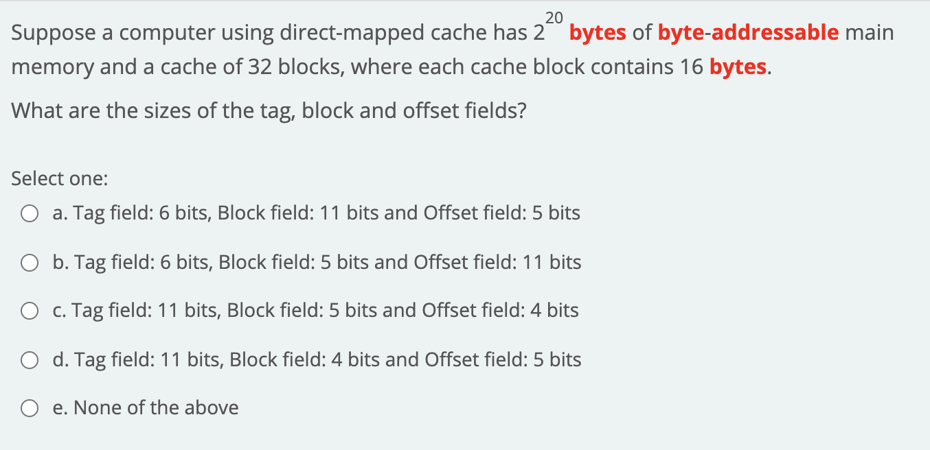 Solved Suppose a computer using direct-mapped cache has 220 | Chegg.com