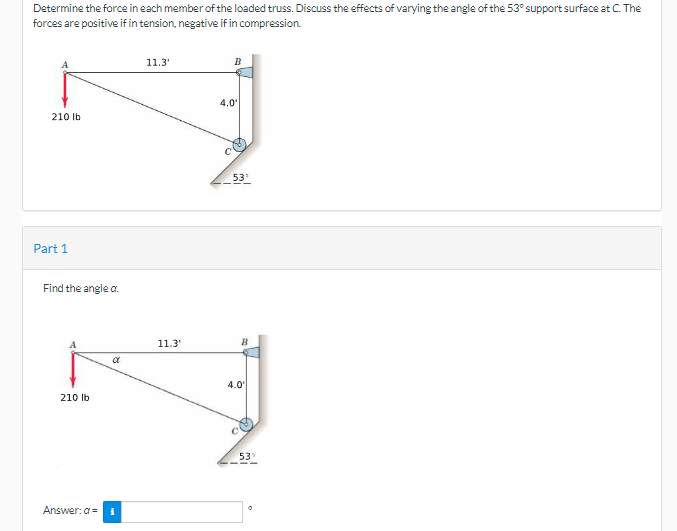 Solved Determine the force in each member of the loaded | Chegg.com