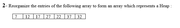 Solved 2- Reorganize The Entries Of The Following Array To 