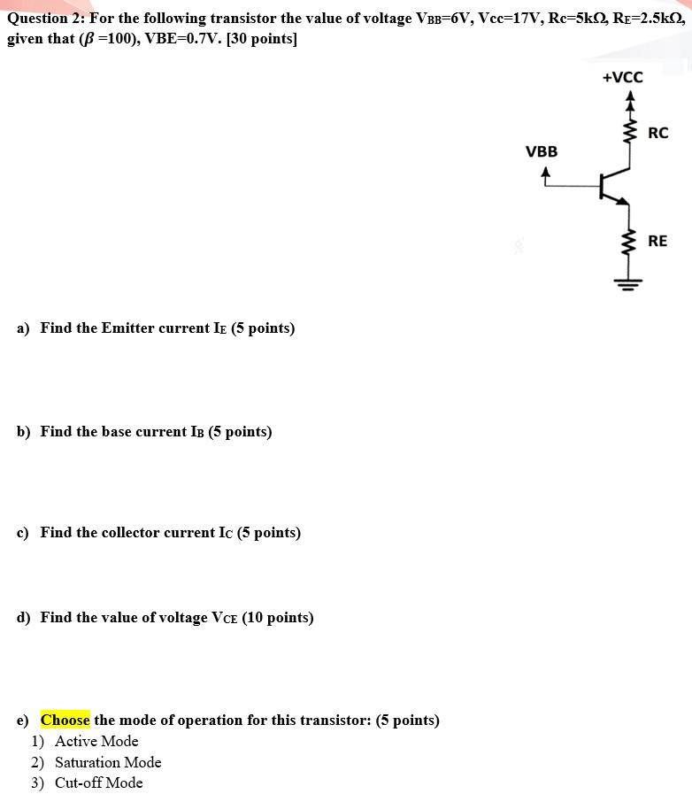 Solved Question 3: Consider an NMOS transistor with | Chegg.com