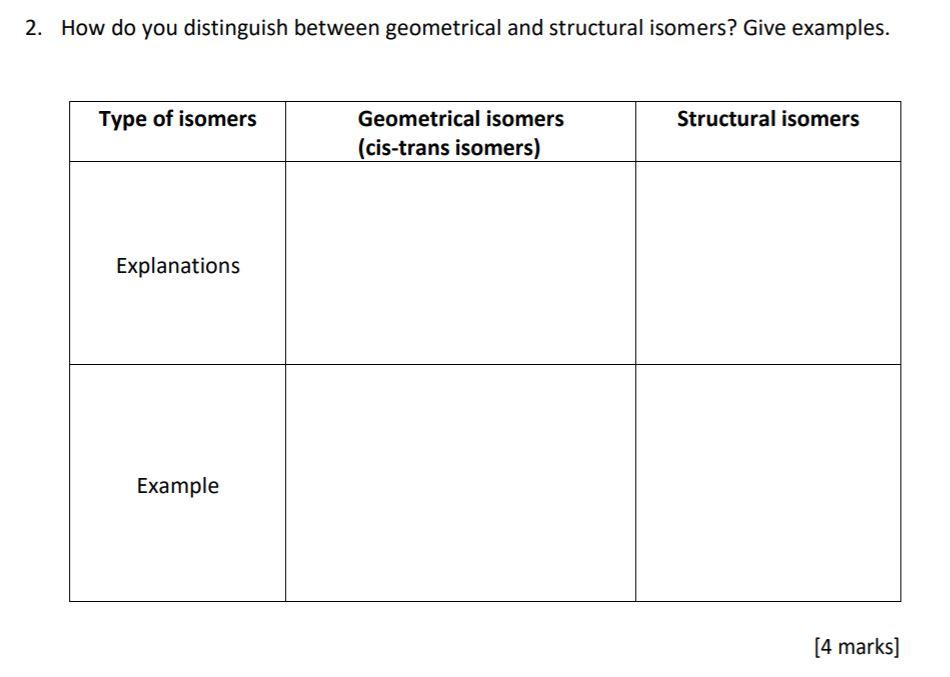 Solved 2. How do you distinguish between geometrical and | Chegg.com