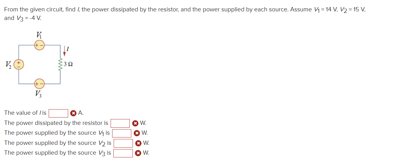 Solved From The Given Circuit, Find I, The Power Dissipated | Chegg.com