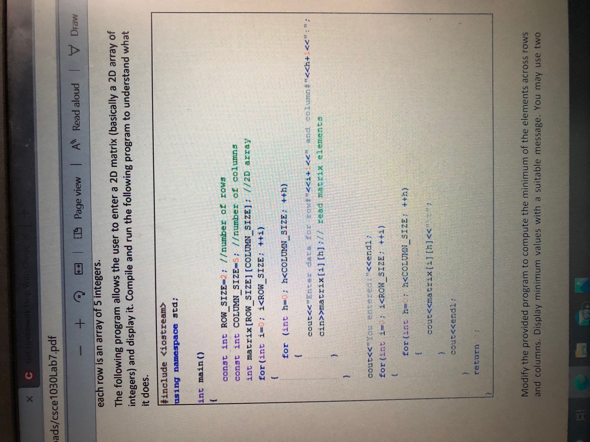 Solved Two Dimensional Arrays C Please A two dimensional