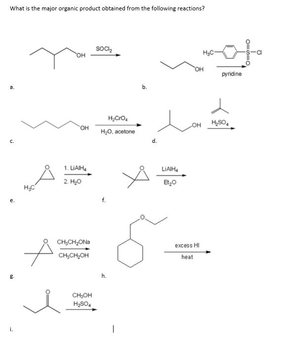 Solved What is the major organic product obtained from the | Chegg.com ...