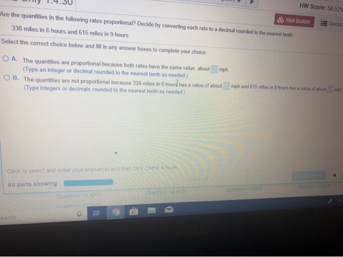 Solved HW Score: 56 52% Skill Builder Are the quantities in | Chegg.com