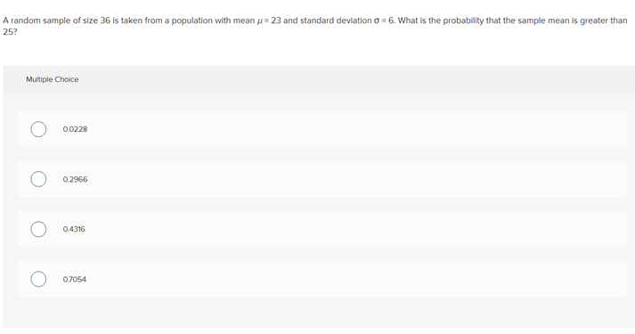 Solved A random sample of size 36 is taken from a population | Chegg.com