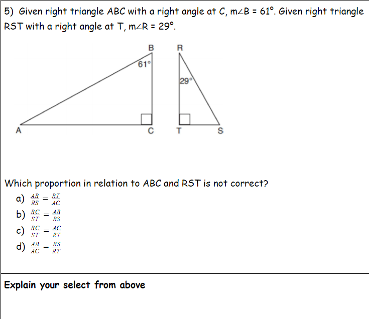 Solved 5 Given right triangle ABC with a right angle at C