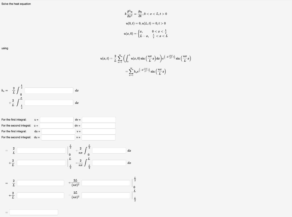 Solved Solve the heat equation | Chegg.com