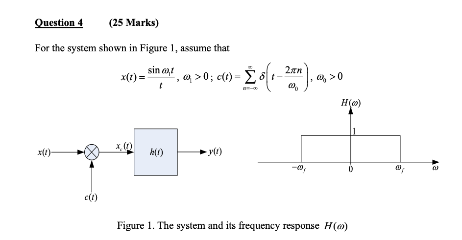 Solved Question 4 (25 Marks) For the system shown in Figure | Chegg.com