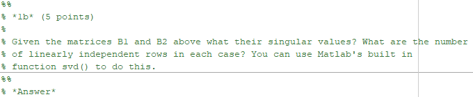 Solved PLEASE CODE THE ANSWER TO 1B IN MATLAB CODE FOR | Chegg.com