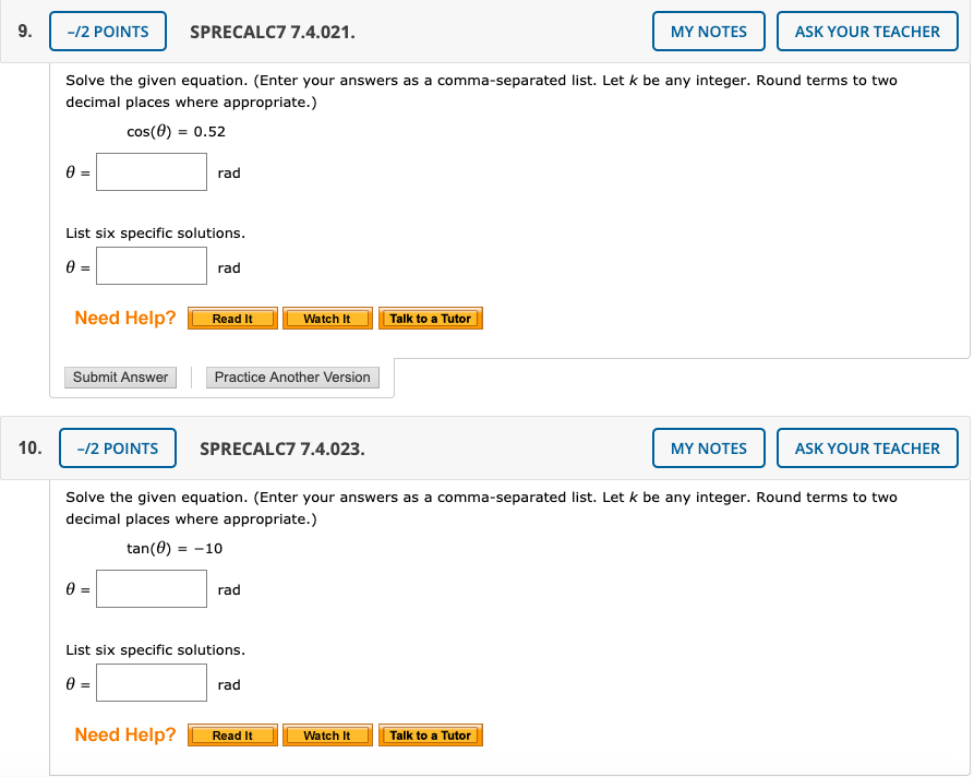 Solved Solve the given equation. (Enter your answers as | Chegg.com