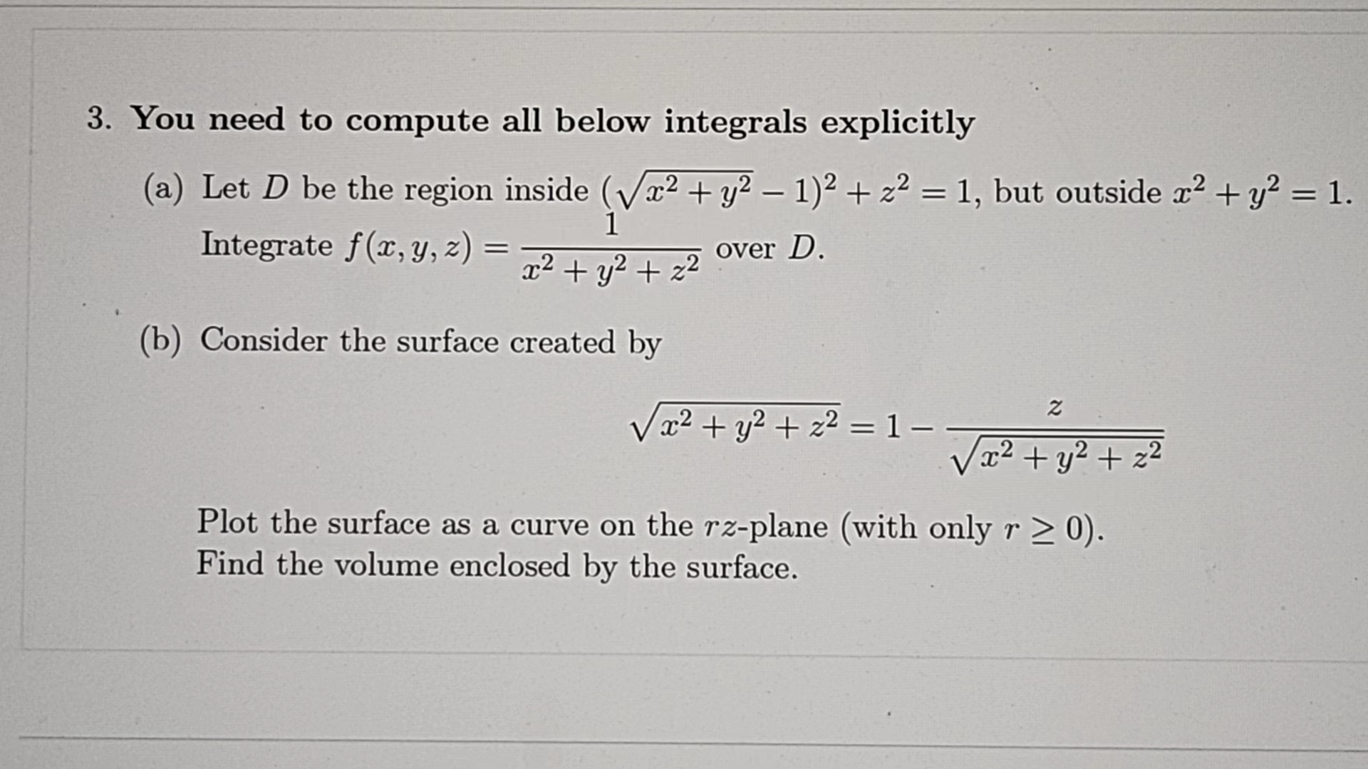 Solved You need to compute all below integrals explicitly(a) | Chegg.com