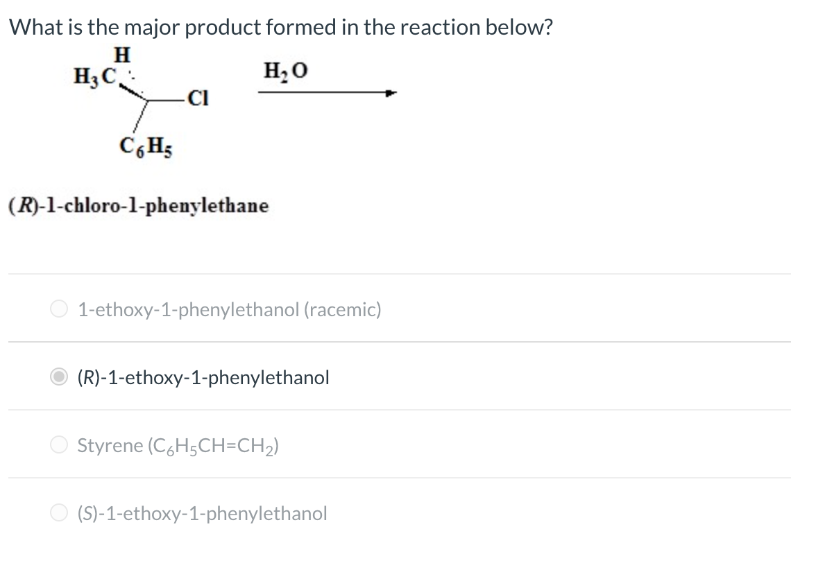 Solved What is the major product formed in the reaction | Chegg.com