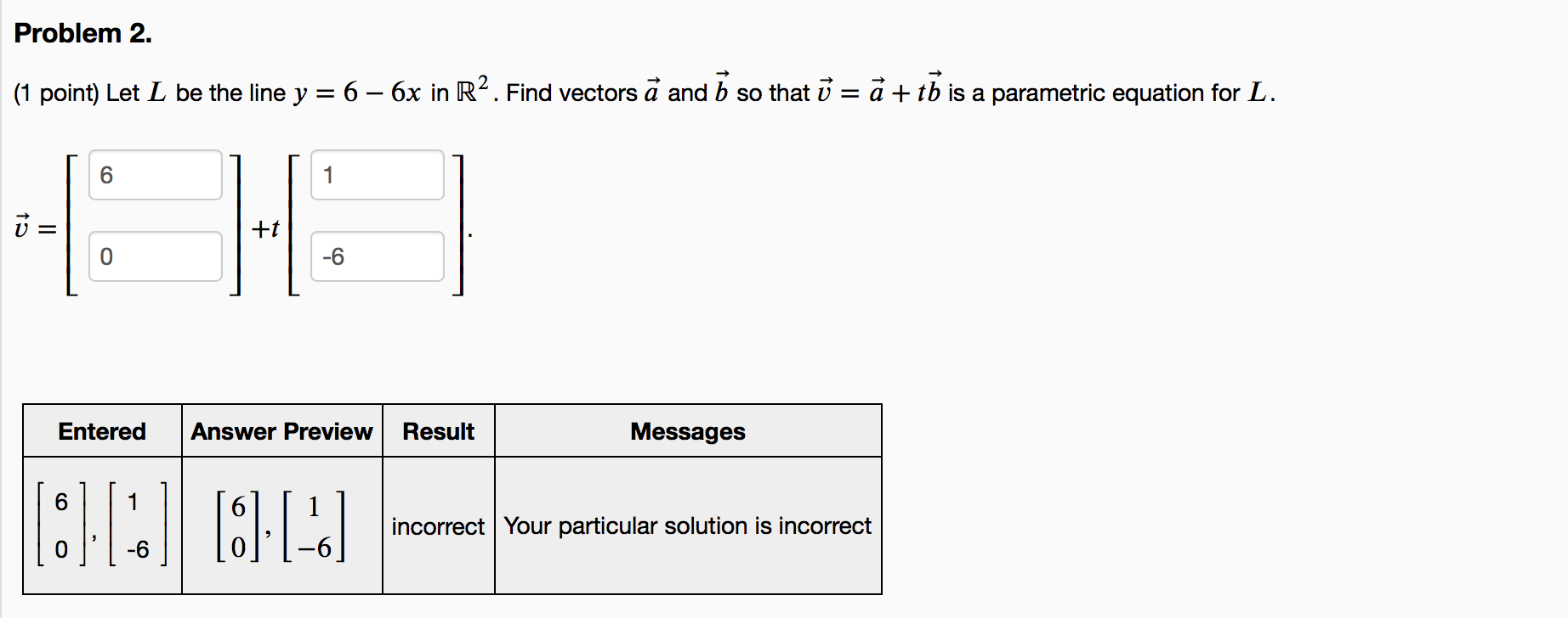 Solved Problem 2 1 Point Let I Be The Line Y 6 6x Chegg Com