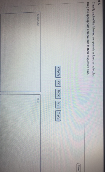 Solved t A Classify each of the following compounds as ionic | Chegg.com