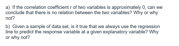 Solved a) If the correlation coefficient r of two variables | Chegg.com
