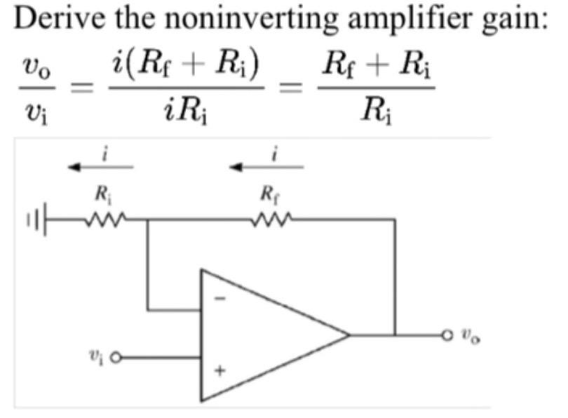 Solved Derive The Noninverting Amplifier Gain: | Chegg.com