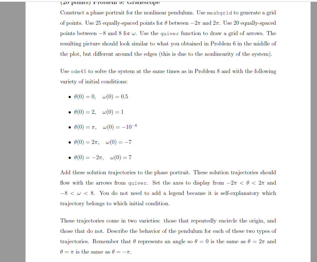 Nonlinear Pendulum The Linear Pendulum Equation Is Chegg Com