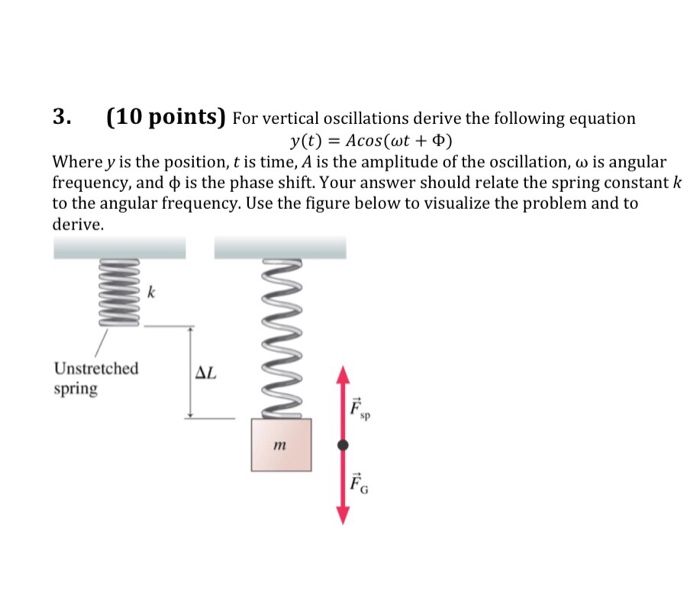 Solved For vertical oscillations derive the following