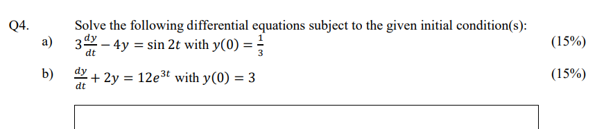 Solved Solve the following differential equations subject to | Chegg.com