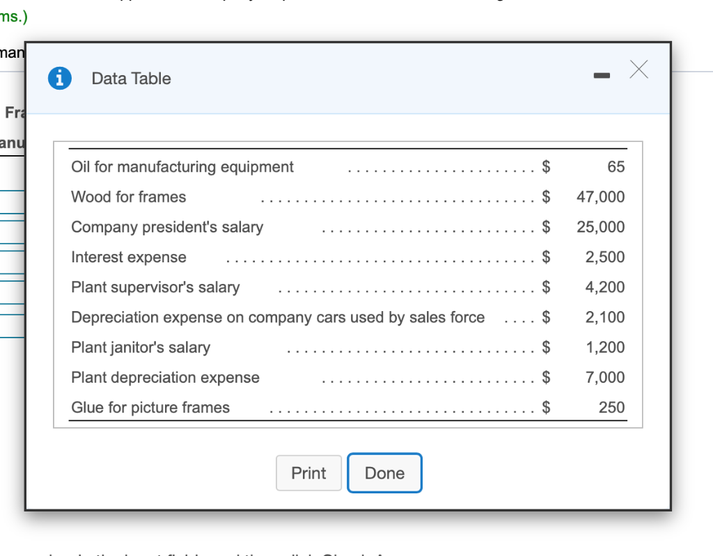Solved Dramatic Frames manufactures picture frames. Suppose