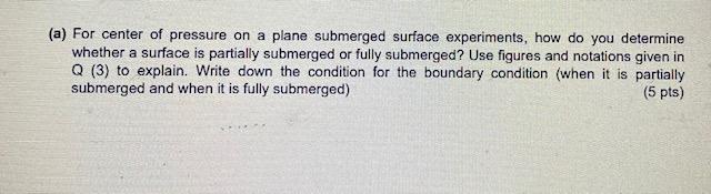 (a) For center of pressure on a plane submerged | Chegg.com