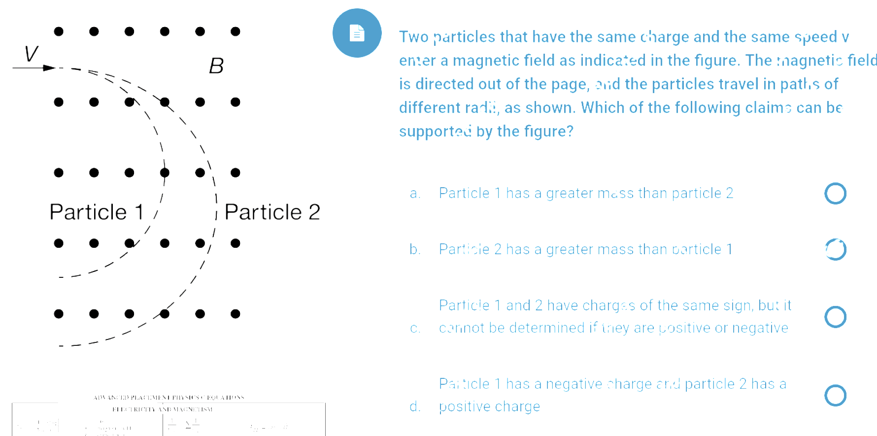 Solved v B В. Two particles that have the same charge and | Chegg.com