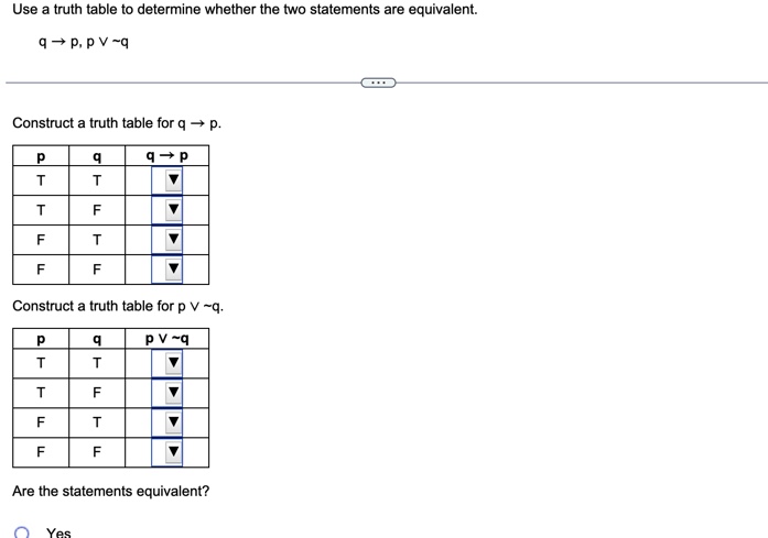 Solved Use a truth table to determine whether the two | Chegg.com